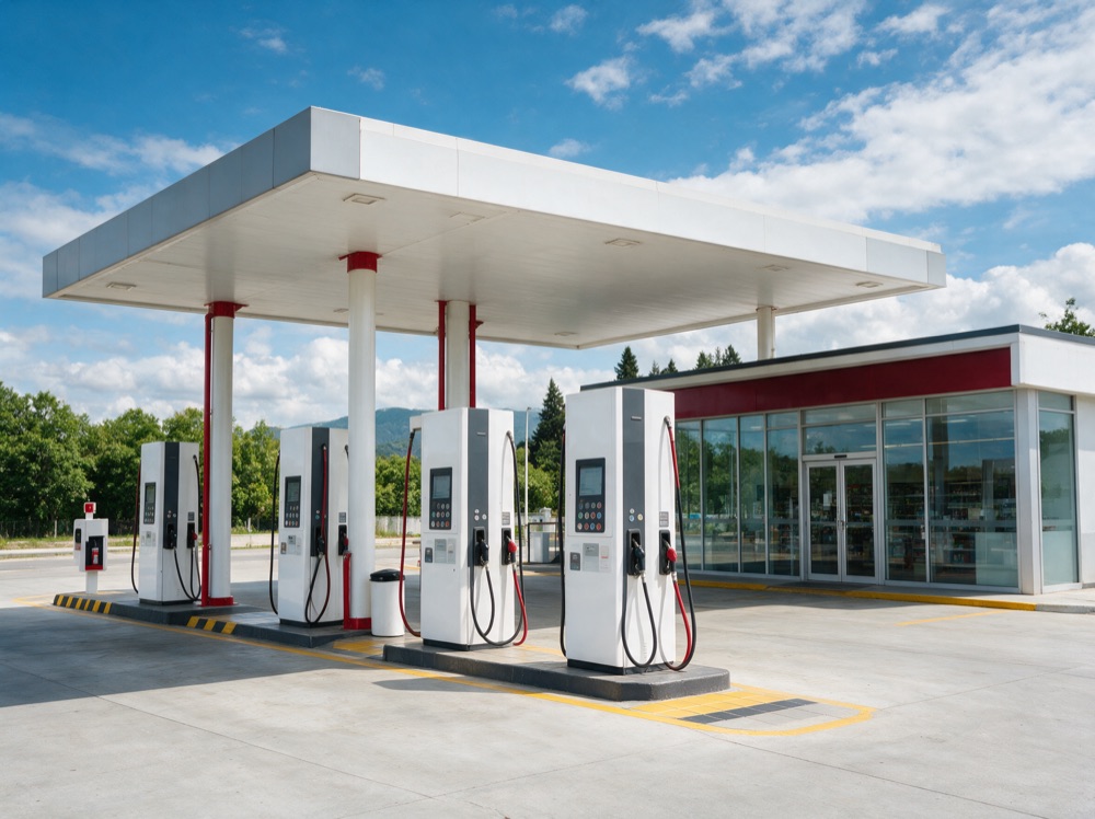 Gas station convenience store exterior